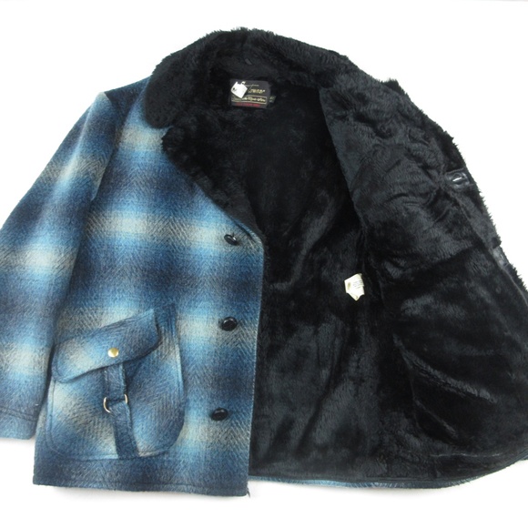 COPY - Vintage 1970's Men's Unisex Fall Winter Coat Jacket Plaid 42 Regular - Picture 3 of 6